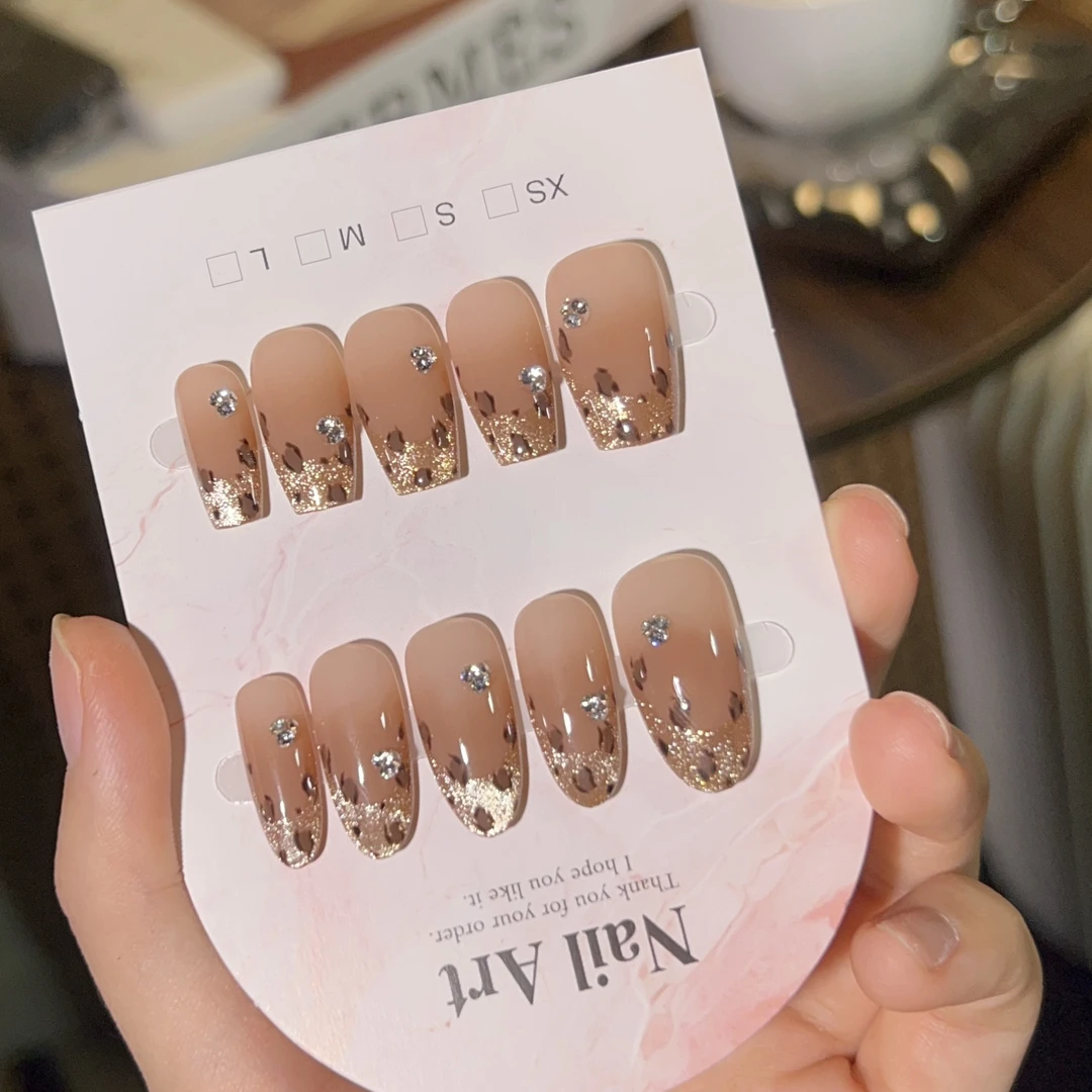 【豹可可】美拉德色系 法式豹纹猫眼 纯手工穿戴甲