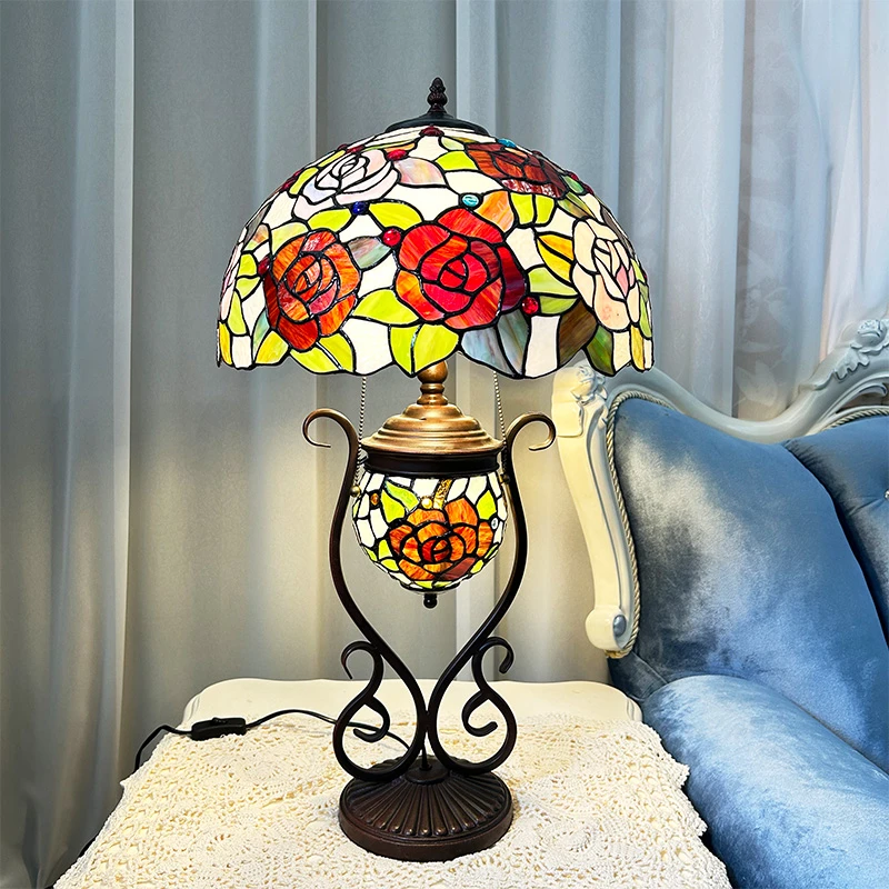 【玫瑰花园】帝凡尼美式复古婚房喜庆新娘陪嫁灯玫瑰床头台灯