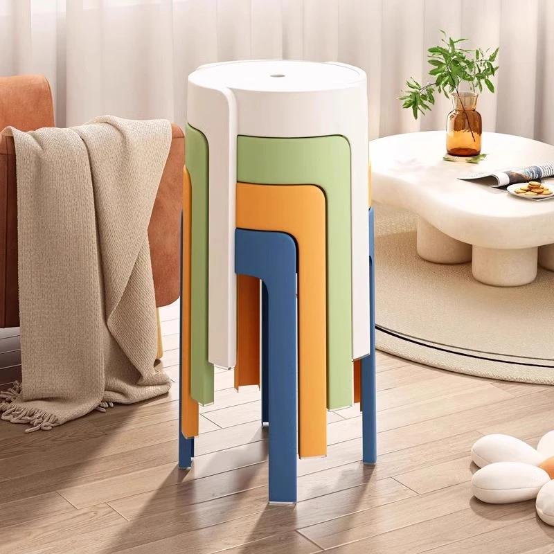 加厚塑料凳子家用可叠放风车凳简约防滑熟胶凳北欧餐厅备用餐桌凳