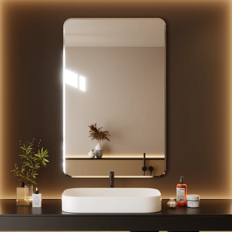 浴室镜子卫生间挂墙式免打孔贴墙自粘贴学生宿舍厕所洗手台梳妆镜