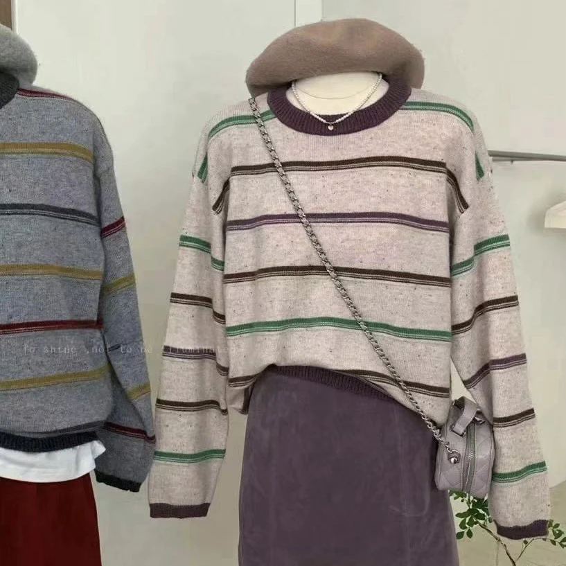 聚彩jucai【秋冬新款条纹毛衣】6668