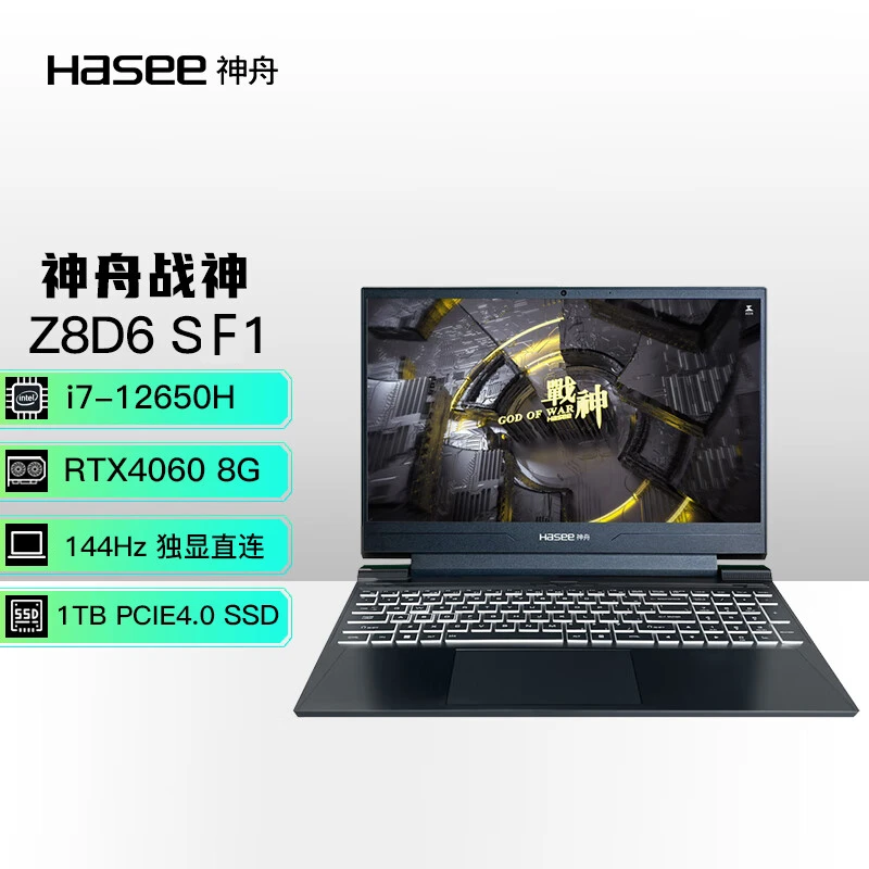 Hasee/神舟战神Z8D6SF1 游戏笔记本电脑游戏本高性能学生吃鸡神州