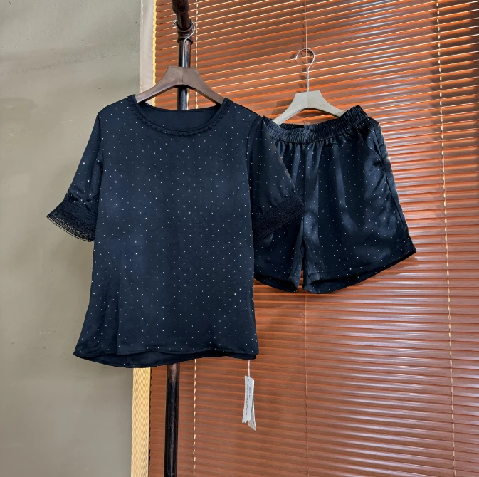 [大季原创]A701夏季新款复古套装宽松时尚休闲薄款印花上衣+短裤