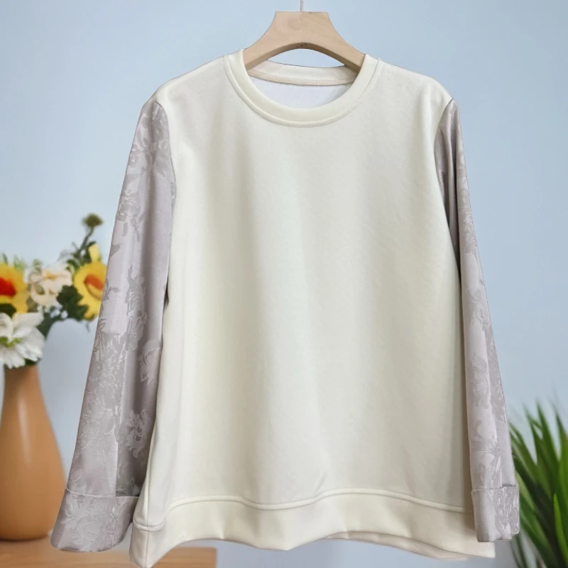 [大季原创]A682秋季新款印花宽松简约长袖卫衣时尚休闲百搭打底衫