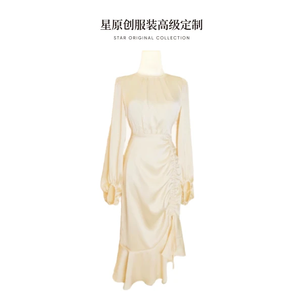 【星姐推荐】星原创高级定制「夜的第七章」法式优雅修身长袖连衣裙