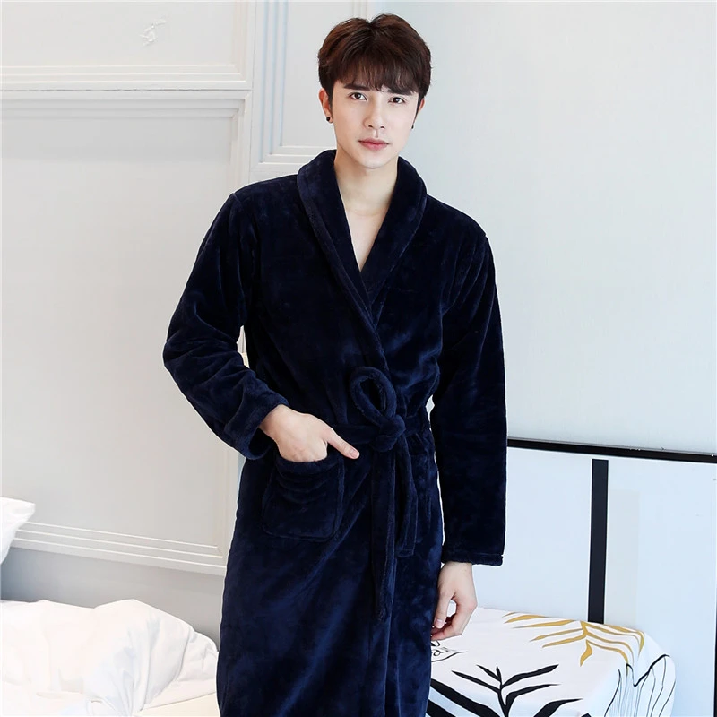 【小扬哥推荐】冬季睡袍男士加厚法兰绒浴袍浴衣秋冬季珊瑚绒家居服