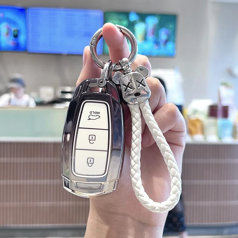 适用北京现代ix35钥匙套伊兰特菲斯塔新款ix25索纳塔昂希诺壳扣女