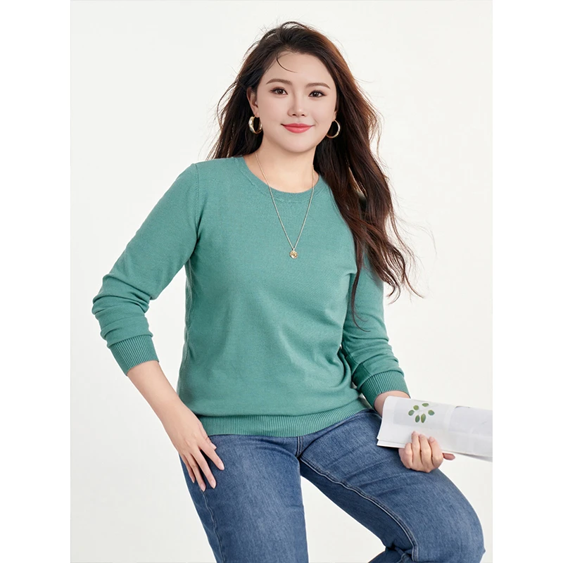 MsShe大码女装秋装减龄内搭打底纯色毛衣针织衫MH109031