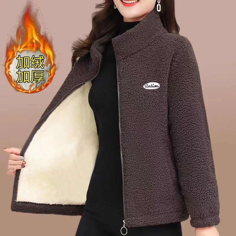 【家福推荐款】双层厚外套一体绒减龄时尚宽松百搭保温锁温羊羔绒