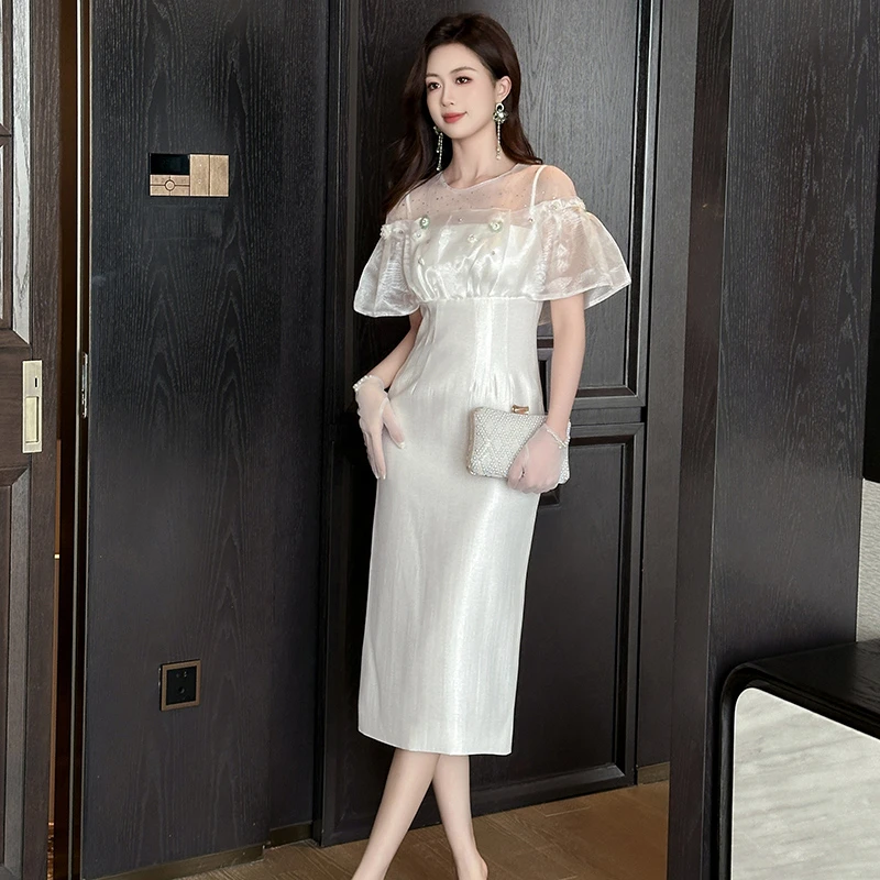 21362连衣裙蕾丝宴会名媛法式气质显瘦优雅修身时尚轻奢高贵