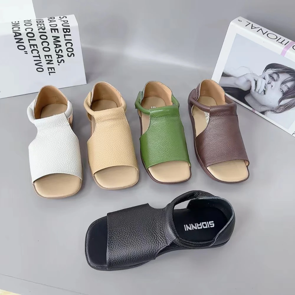 5662新款鱼嘴魔术贴镂空舒适百搭妈妈凉拖鞋