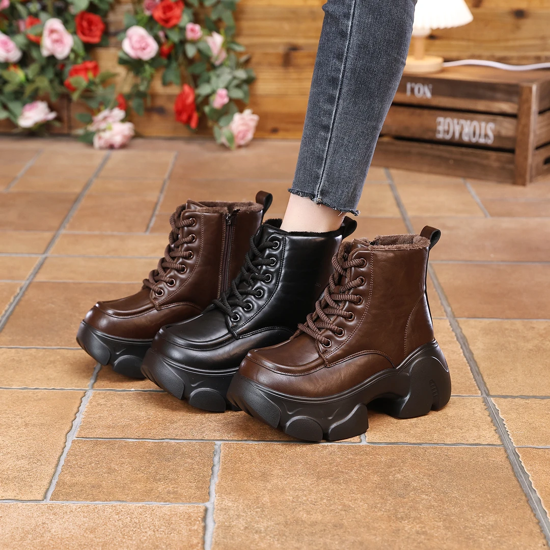 尚卡芙加绒保暖秋冬时尚7cm个性休闲百搭增高复古马丁靴888-9