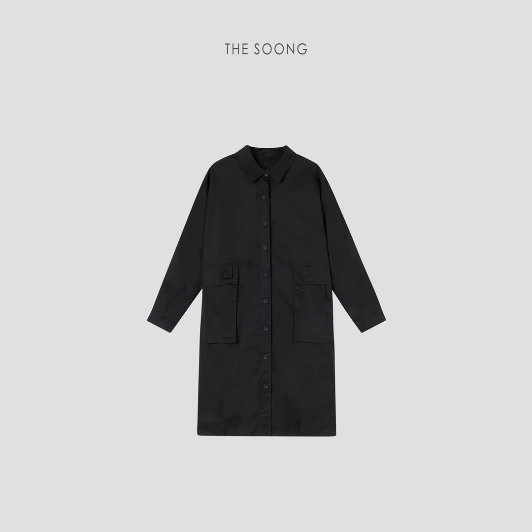 THESOONG |"妙感轻盈"100%甄选高支棉廓形时装风衣外套HBWT4021