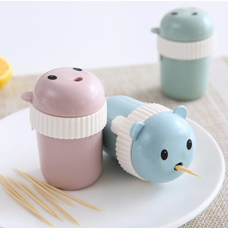 可爱卡通牙签筒家用餐厅饭店牙签罐牙签盒便携式水果牙签