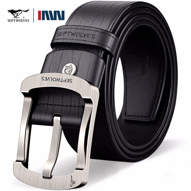 七匹狼男士皮带真皮针扣新款正品高档男款时尚百搭休闲牛皮裤腰带