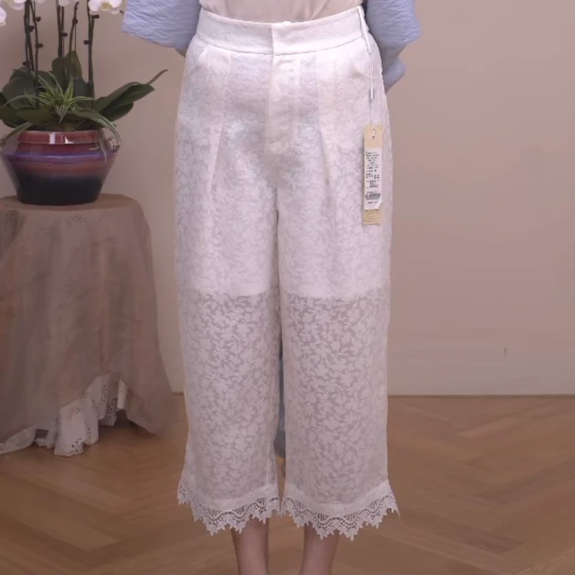 GIRLLINE格子廊夏百搭女士休闲裤直筒时尚显瘦高腰长裤C60B18006