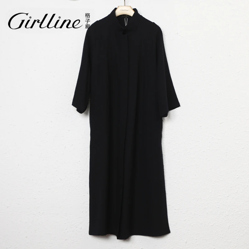 【GIRllINE】格子廊设计师款大码风衣外套中长款时尚80YGA200