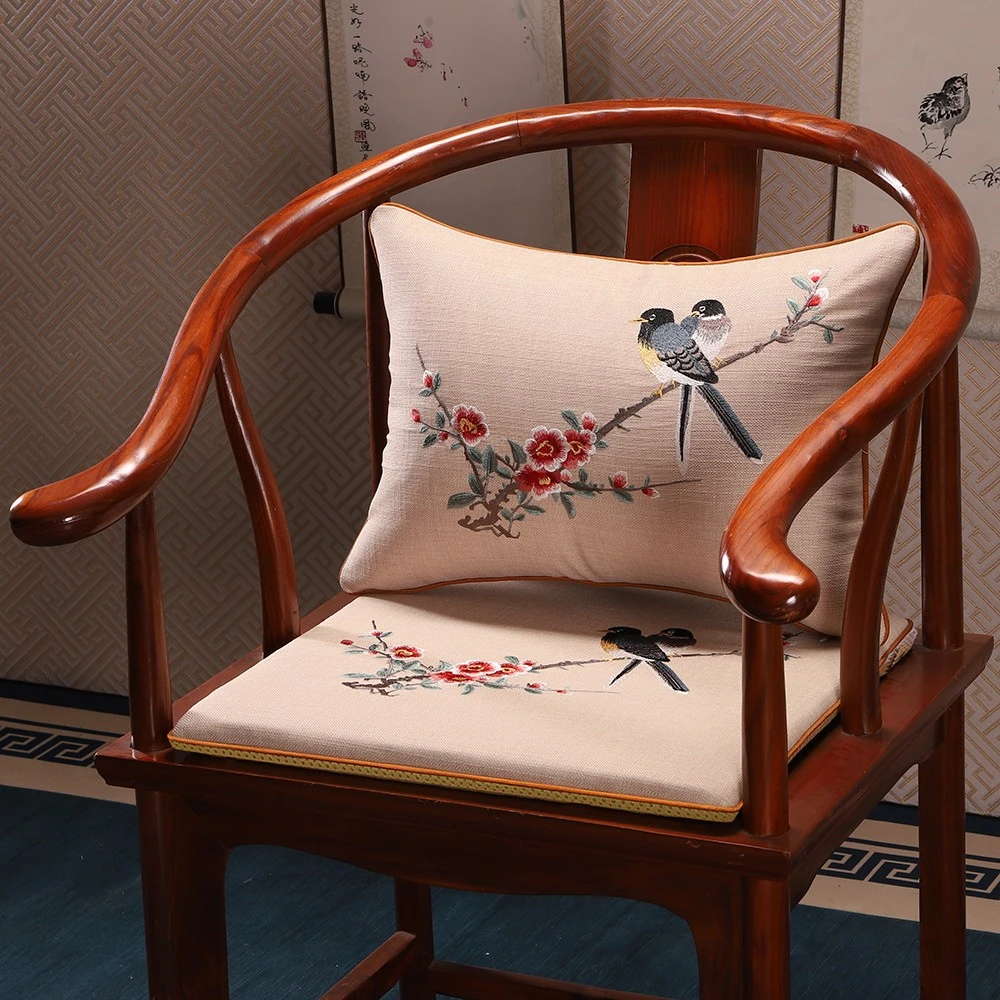 中式坐垫椅子垫实木圈椅垫四季通用红木座垫防滑茶椅太师椅餐椅垫