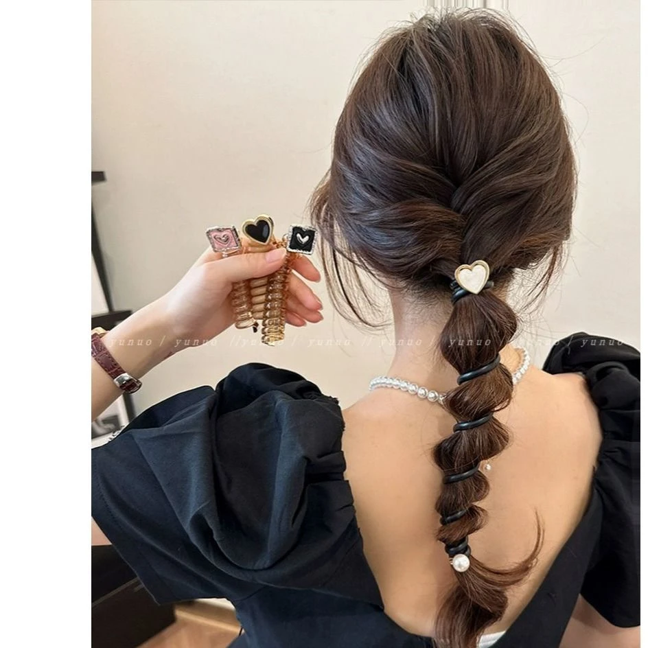 百搭固定神器头绳女时尚电话线发圈高弹力耐用不伤发扎头发绳皮筋
