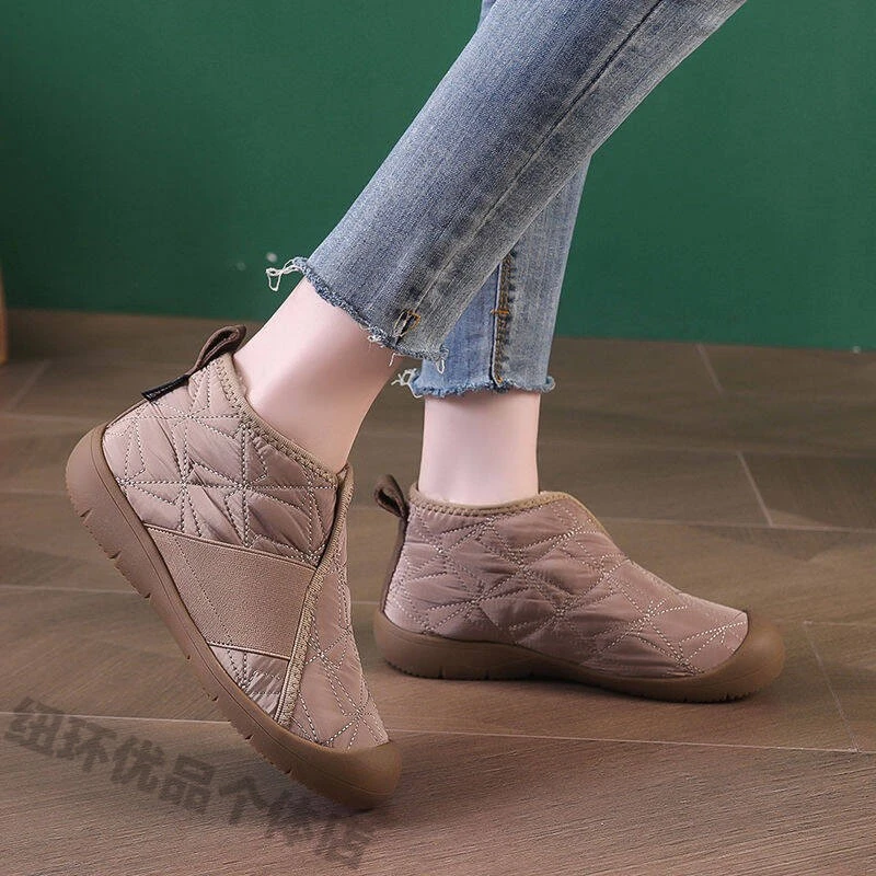 时尚休闲新款冬季防滑2024雪地靴防水保暖女棉鞋短靴平底加绒加厚