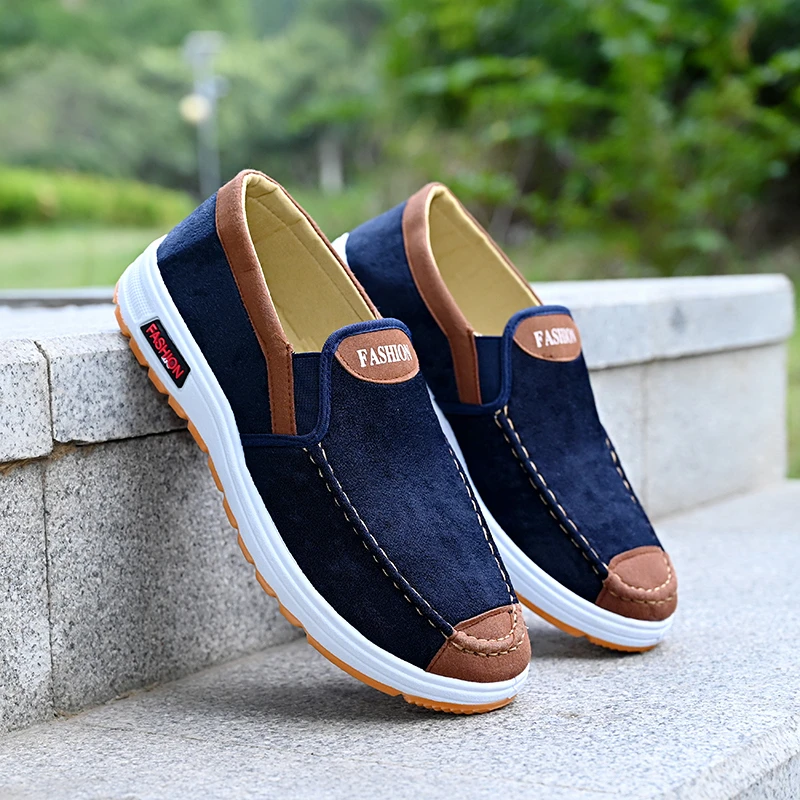 新款老北京布鞋男鞋一脚蹬懒人鞋防滑耐磨休闲工作鞋透气帆布板鞋