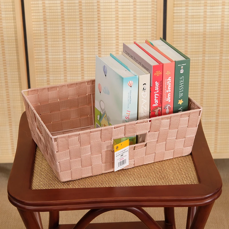 福利微瑕款 长38宽26高13cm手工收纳储物蓝收纳筐桌面收纳整理盒