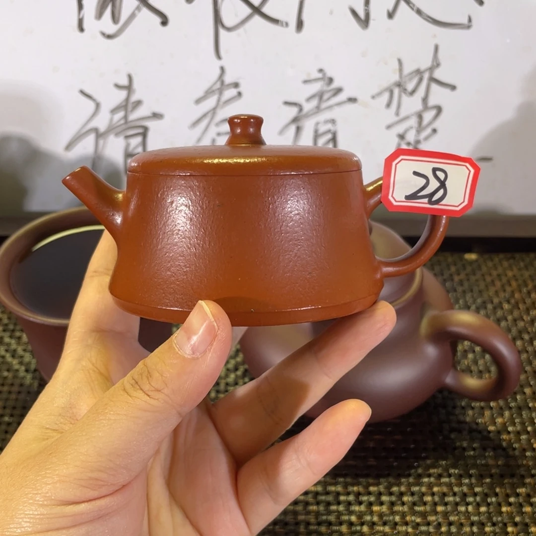 紫砂茶壶云柱老朱泥微瑕