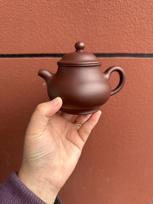 宜兴紫砂老紫泥潘壶