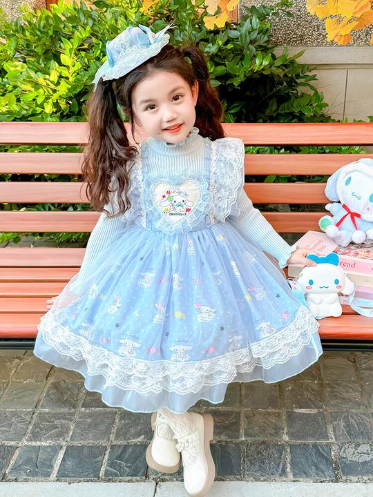 2024新款卡通玉桂狗冬季毛衣裙洋气公主连衣裙