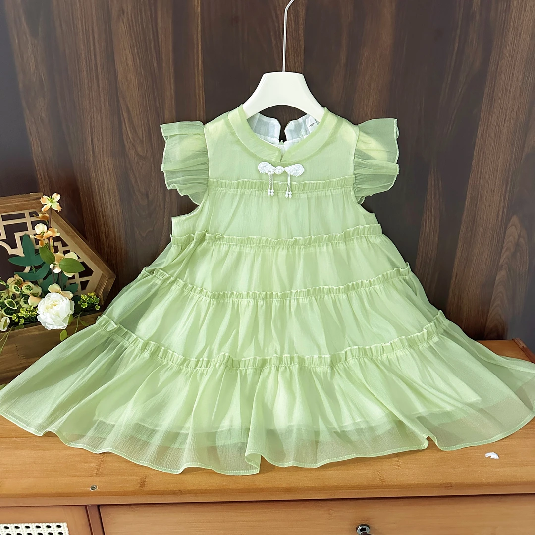 goya】2024夏季洋气绿色甜美设计师款公主礼服连衣裙