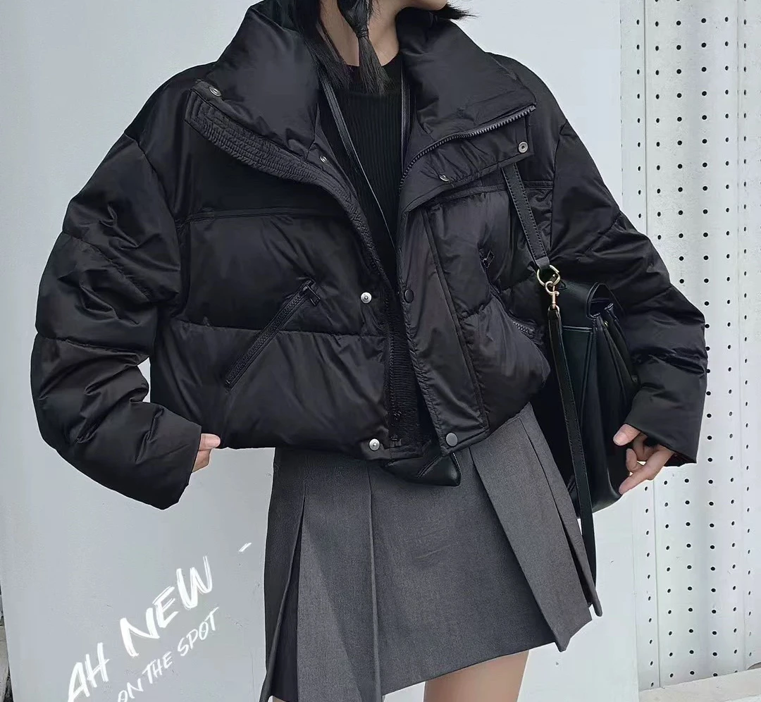 （韩熙）欧洲站冬季小个子短款外套蓬松感柔软舒适外套时尚潮流