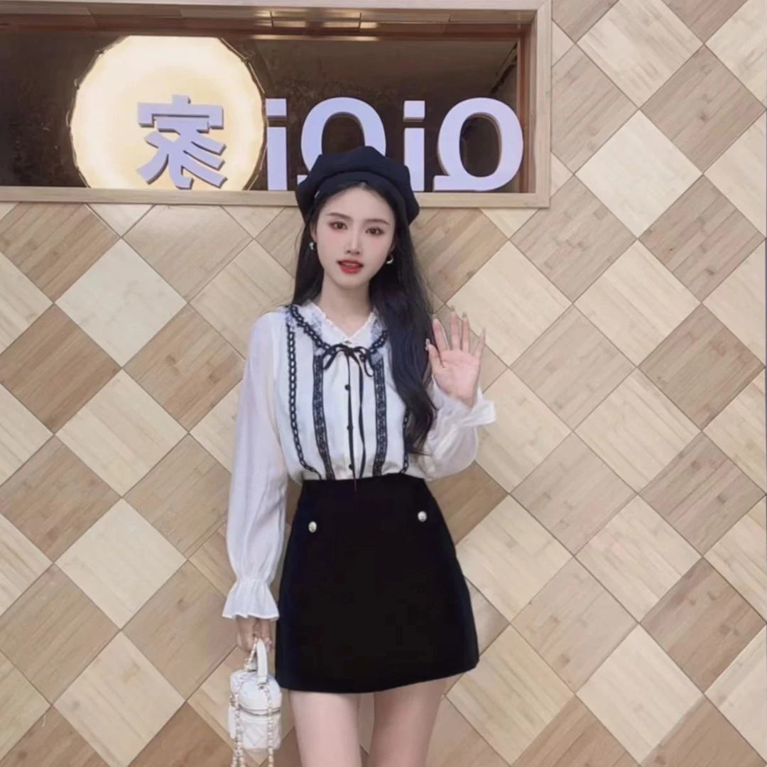 QiQi家 2025春季新款法式蝴蝶结时尚轻熟风洋气百搭高级感衬衫