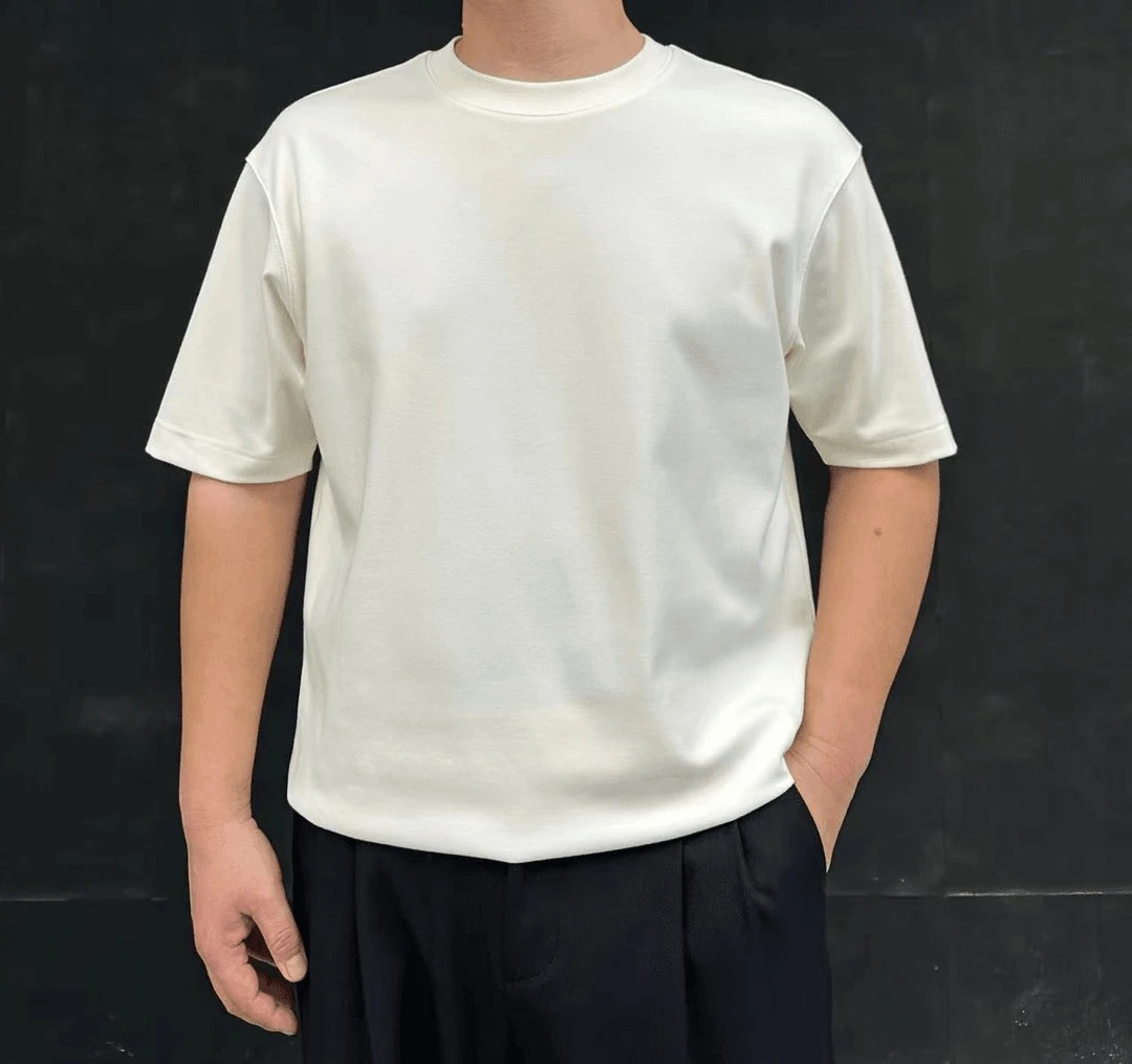 2024秋季莫代尔圆领短袖纯色时尚百搭透气软糯亲肤男士T恤