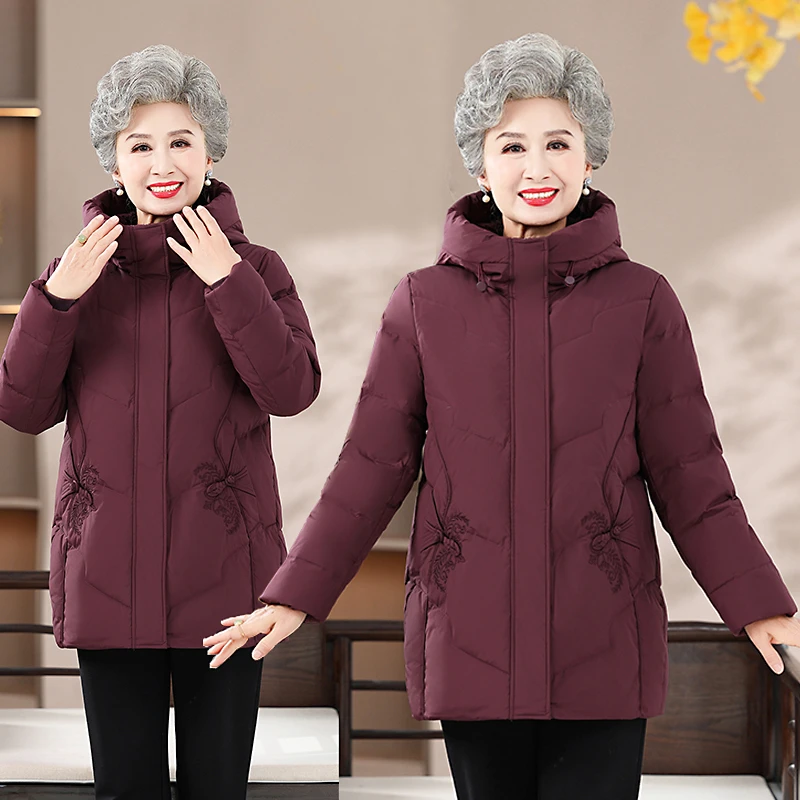 中老年棉衣女冬季妈妈加厚保暖老太太洋气棉袄60岁70老人外套棉服