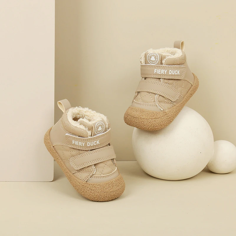 宝宝雪地靴冬季加绒男童大棉鞋婴儿鞋学步鞋小童短靴防水冬天保暖