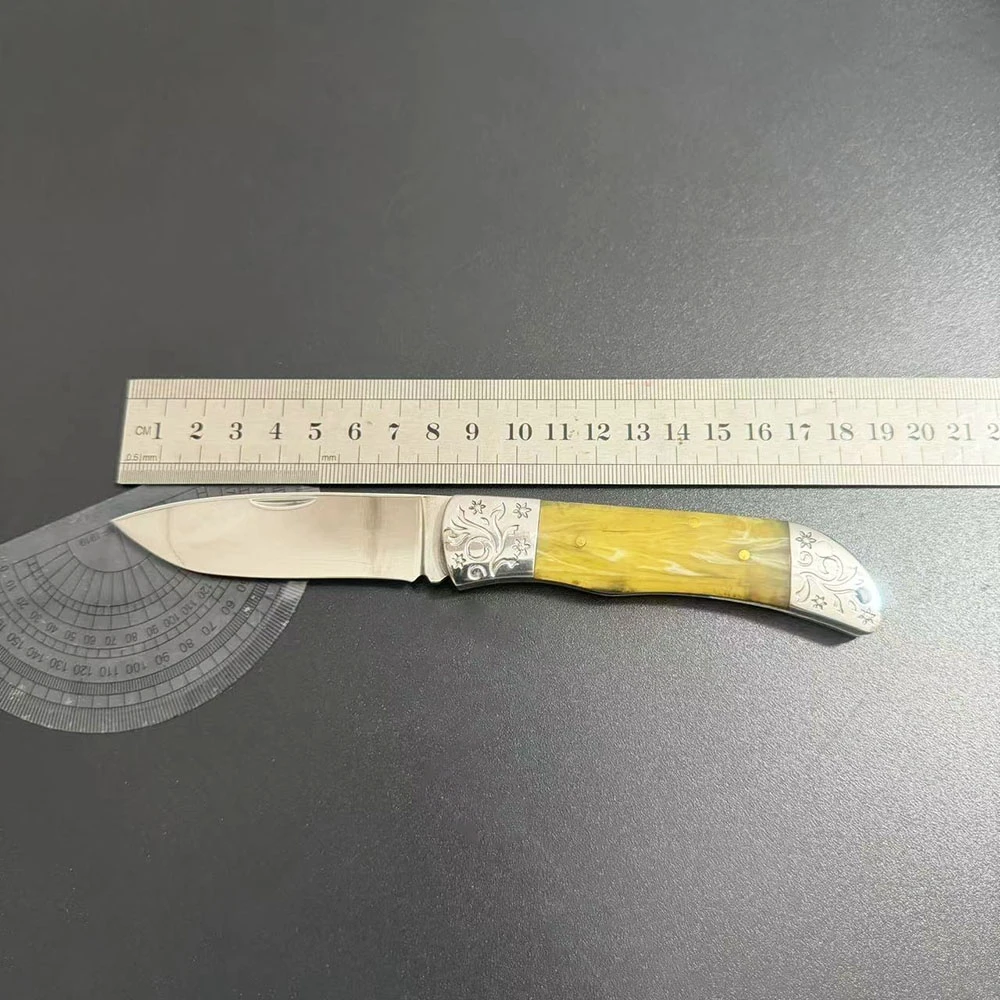 不锈钢水果刀野营随身户外求生小刀爆款铬钢高硬度锋利哈刃折叠刀