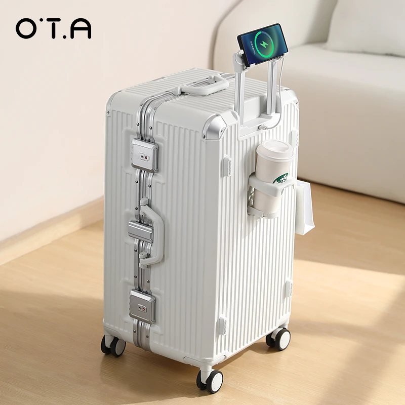 OTA轻便行李箱铝框20寸小型登机箱拉杆箱耐用防爆旅行箱大容量
