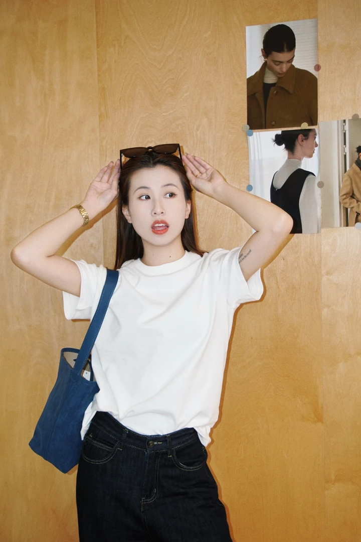 秋季新款双面磨毛千金难买好版型正肩显瘦基础圆领短袖8853