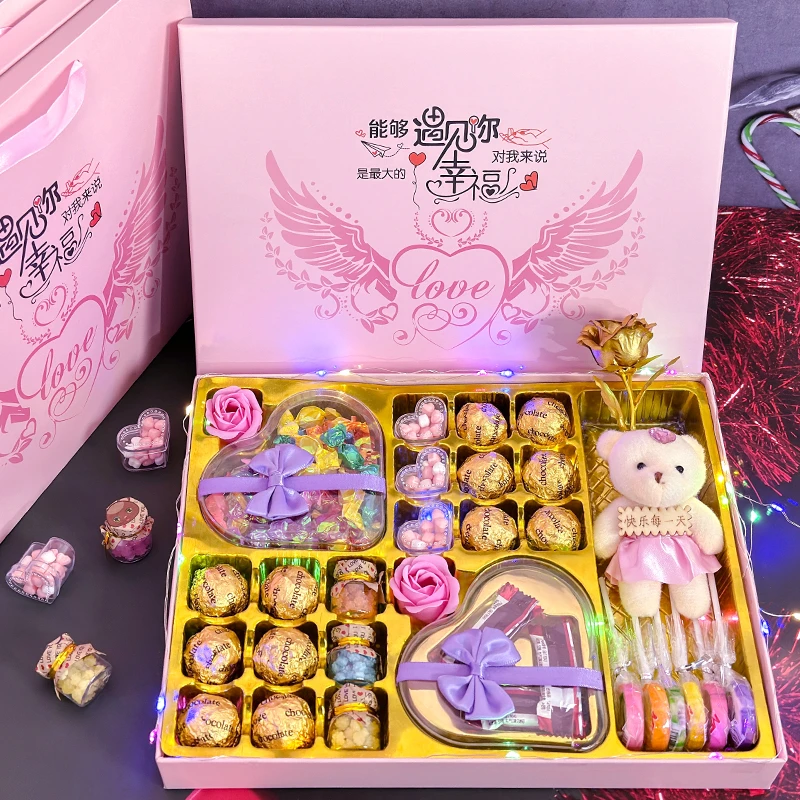 520礼物情人节糖果巧克力玫瑰花切片糖礼盒装老婆生日送女友