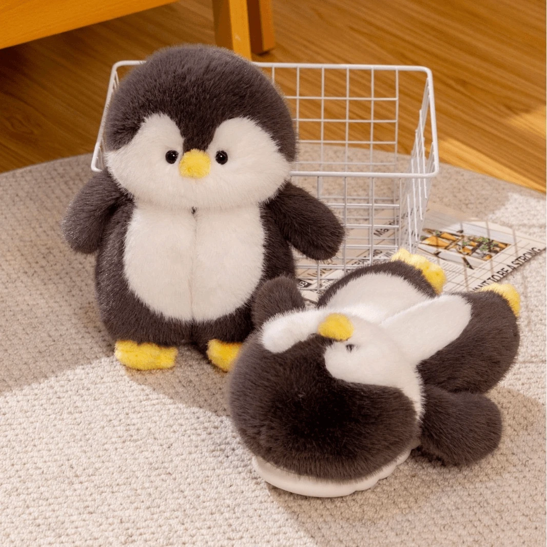 【企鹅拖鞋】可爱卡通企鹅崽崽宝宝毛绒拖鞋家居防滑棉早秋季包跟女