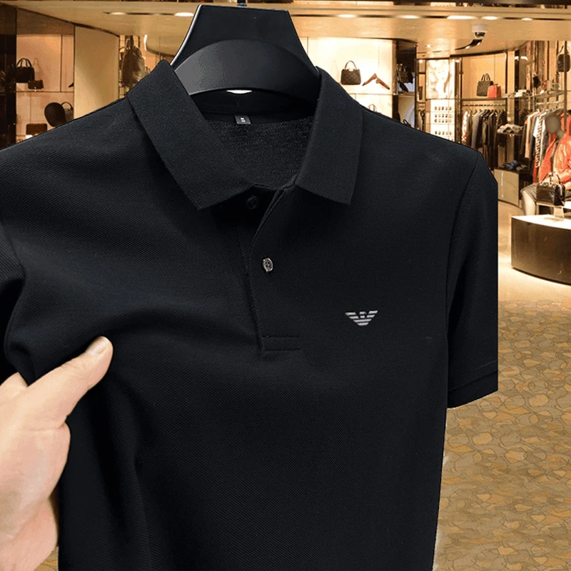 【澳门撤柜直发】正品男士纯棉短袖t恤中年男装商务万针刺绣polo衫