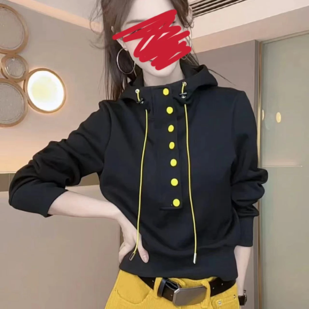 【秋日与你】减龄显瘦气质长袖时尚休闲收腰宽松设计感拼接上衣