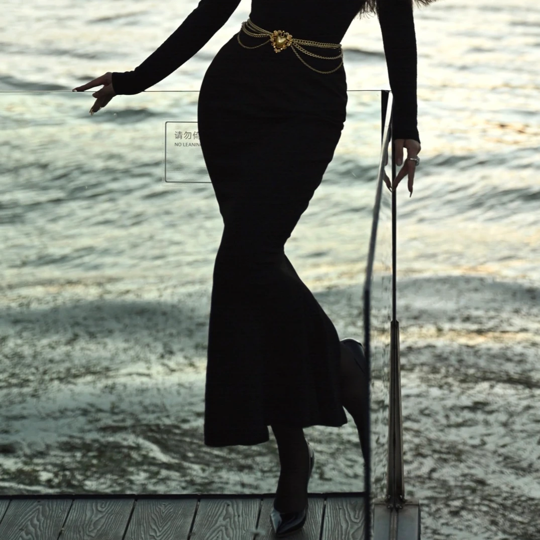 ILPHUKIIR 【人鱼裙】 包臀气质开叉鱼尾裙