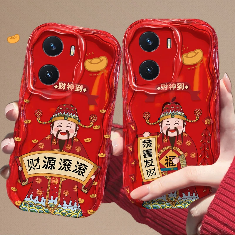 财神到适用于VIVOY77手机壳全包镜头硅胶防摔创意新款奶油壳