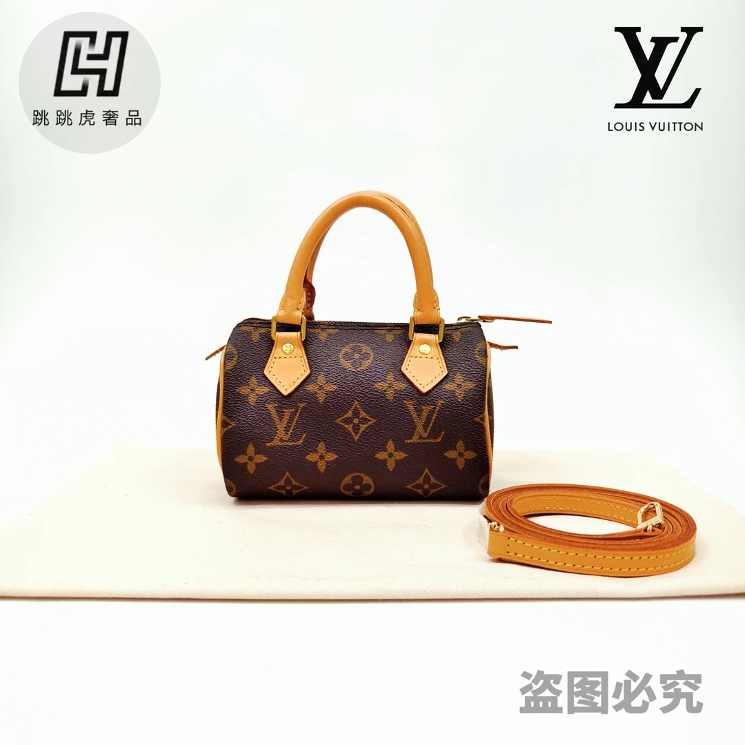 95新 LouisVuitton/路易威登 中古Speedy nano迷你枕头包/手袋