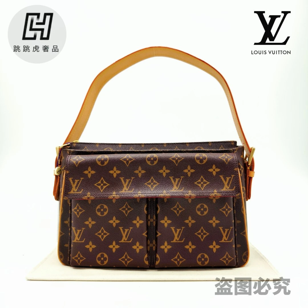 修复品 LouisVuitton/路易威登 老花中号骆驼包/单肩斜跨包