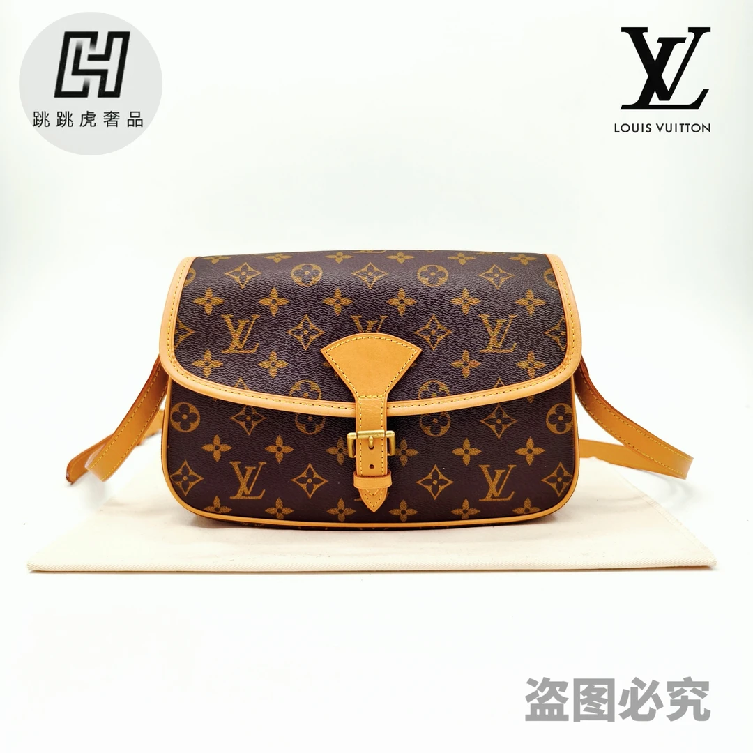 95新 LouisVuitton/路易威登 lv老花Diane老花法棍邮差包/特