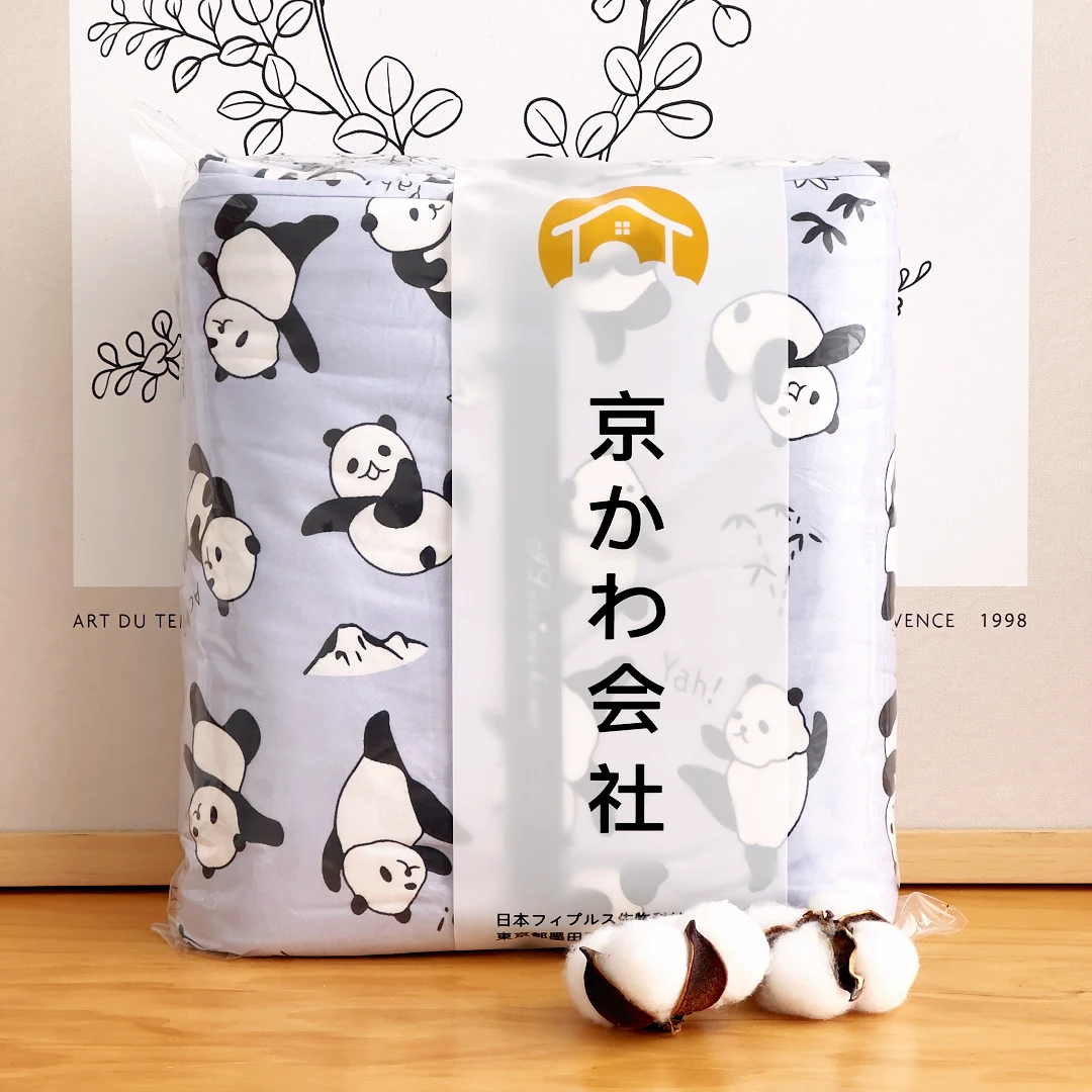 【京かわ会社】双层纱软糯蓬松针织棉三件套 功夫熊猫