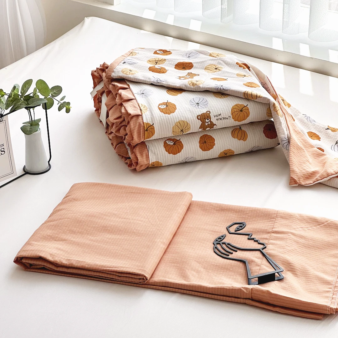 【京かわ会社】泡泡棉夏被花边四件套 小南瓜