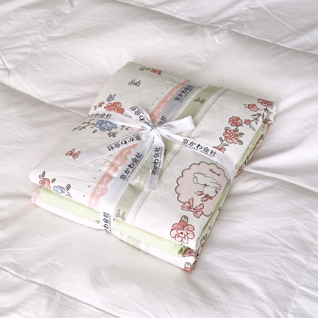 专享【京かわ会社】全棉100支匹马棉四件套 全棉简约床 莉莉兔